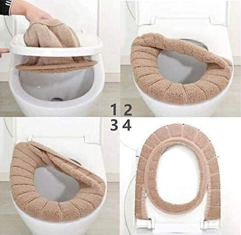 COPRIWATER UNIVERSALE IN TESSUTO FIORI ANTIBATTERICO TAVOLETTA BAGNO COPRI WATER - 3