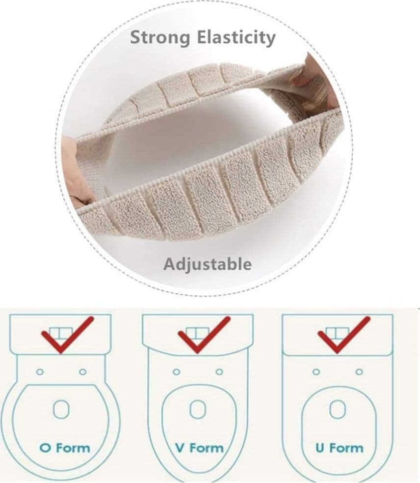 COPRIWATER UNIVERSALE IN TESSUTO FIORI ANTIBATTERICO TAVOLETTA BAGNO COPRI WATER - 4
