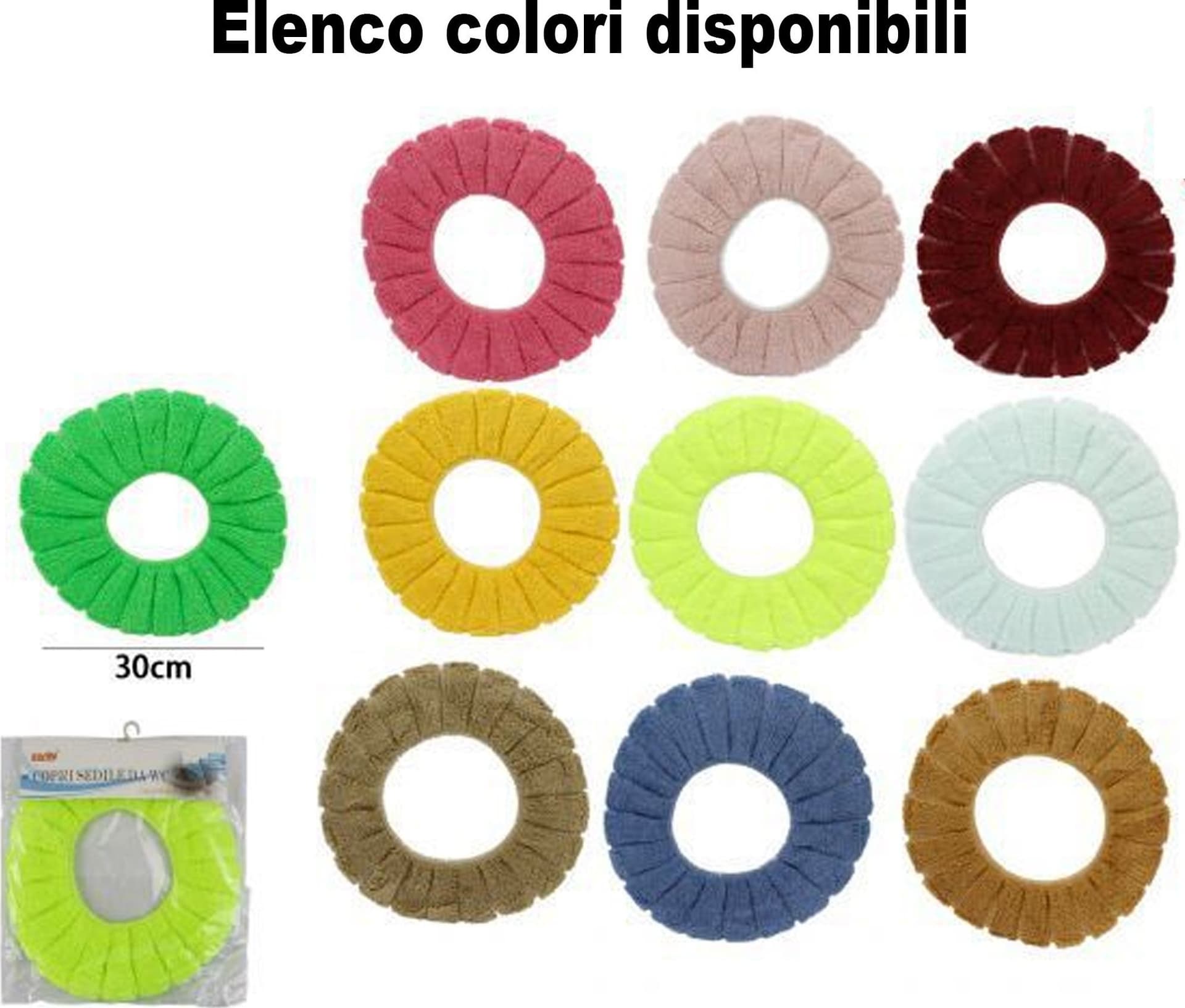COPRIWATER UNIVERSALE IN TESSUTO FIORI ANTIBATTERICO TAVOLETTA BAGNO COPRI WATER - 7