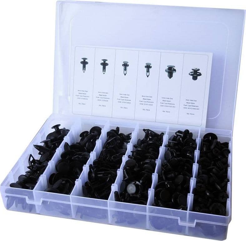KIT 200 PZ PLASTICA TRIM CLIP RIVETTI CLIP FERMI DI SPINTA PER AUTO PARAURTI - 4
