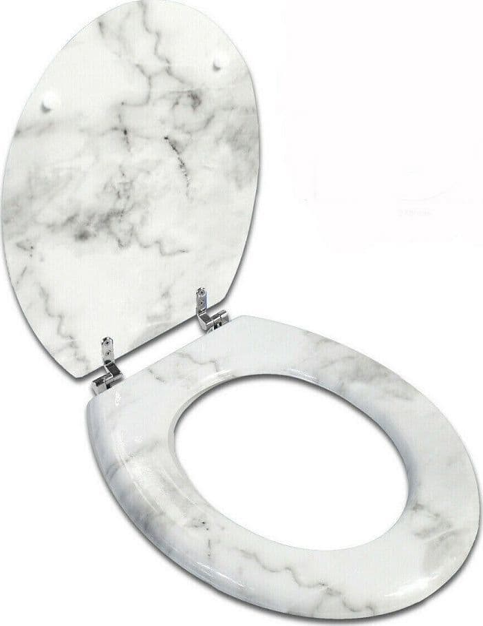 COPRIWATER UNIVERSALE RESISTENTE CON STAMPA MARMORIZZATA CERNIERE WC BAGNO 69201 - 3