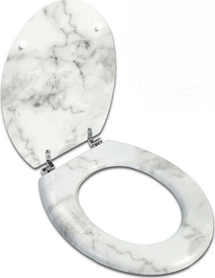 COPRIWATER UNIVERSALE RESISTENTE CON STAMPA MARMORIZZATA CERNIERE WC BAGNO 69201 - 3