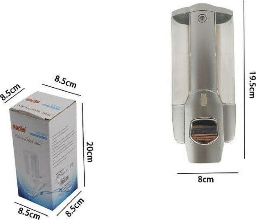 DISPENSER PORTA SAPONE LIQUIDO DOSATORE GRIGIO BAGNO PARETE DOCCIA 350 ML 69413 - 2