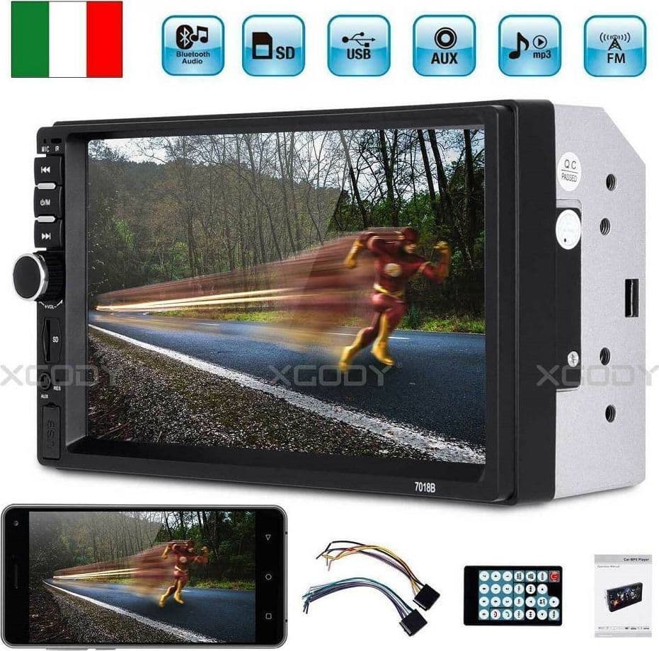 BLUETOOTH AUTORADIO 7" 2 DIN TOUCH SCREEN STEREO MP5 MP3 MEDIA PLAYER 7018B - 2