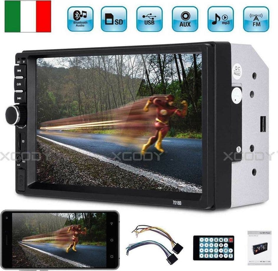BLUETOOTH AUTORADIO 7" 2 DIN TOUCH SCREEN STEREO MP5 MP3 MEDIA PLAYER 7018B - 2
