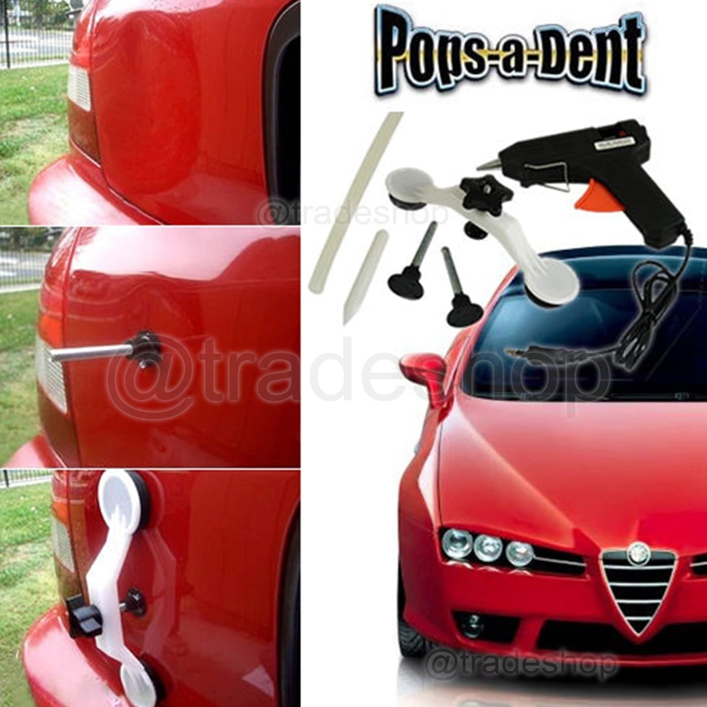 RIPARA BOTTE AUTO KIT AMMACCATURE BOZZI CARROZZERIA POPS A DENT BANG BOLLE - 3