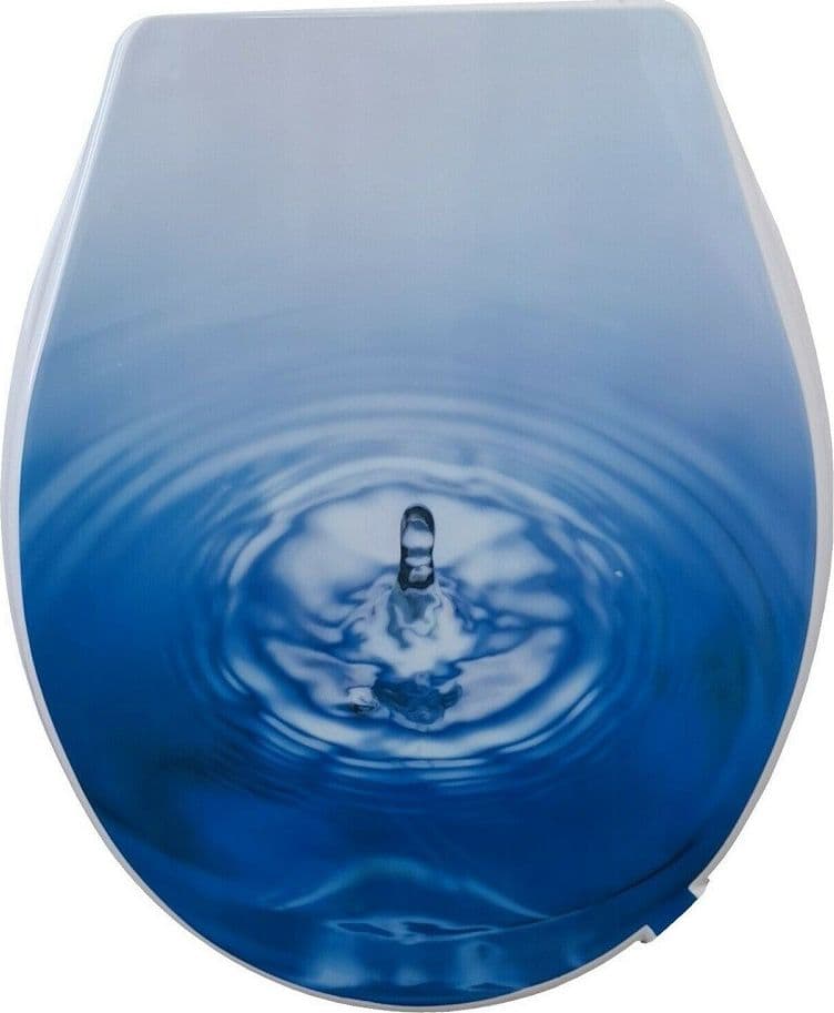 COPRIWATER UNIVERSALE BAGNO COPRI WC 44X36.5CM MORBIDO FANTASIA GOCCIA D'ACQUA - 2