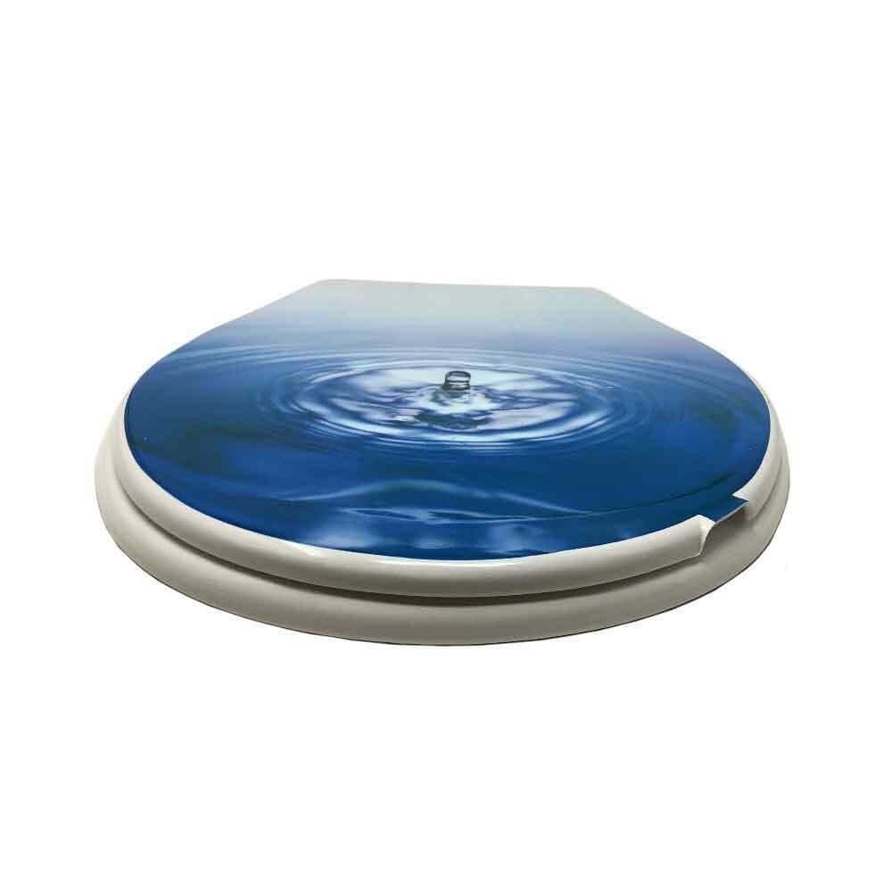 COPRIWATER UNIVERSALE BAGNO COPRI WC 44X36.5CM MORBIDO FANTASIA GOCCIA D'ACQUA - 3