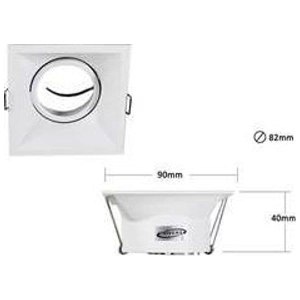 PORTA FARETTO INCASSO SUPPORTO FARETTO ORIENTABILE QUADRATO GU10 FORO 82 MM P14 - 6