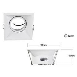 PORTA FARETTO INCASSO SUPPORTO FARETTO ORIENTABILE QUADRATO GU10 FORO 82 MM P14 - 6