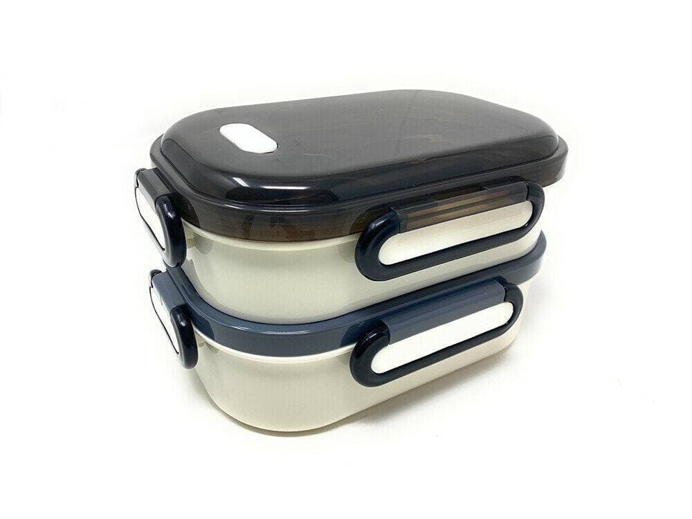 PORTA PRANZO TERMICO LUNCH BOX 2 LIVELLI CONTENITORE VASCHETTA CON SCOMPARTI - 3