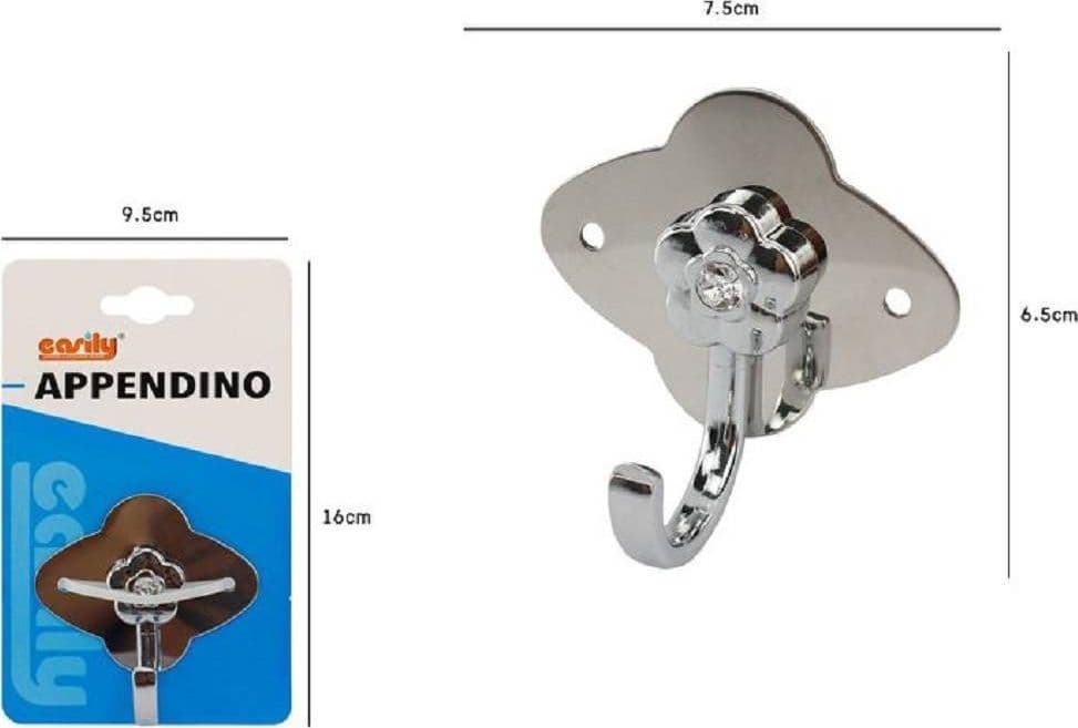 APPENDINO GANCIO APPENDIABITI PORTA ASCIUGAMANO 1 POSTO BAGNO FIORI PARETE 52672 - 3