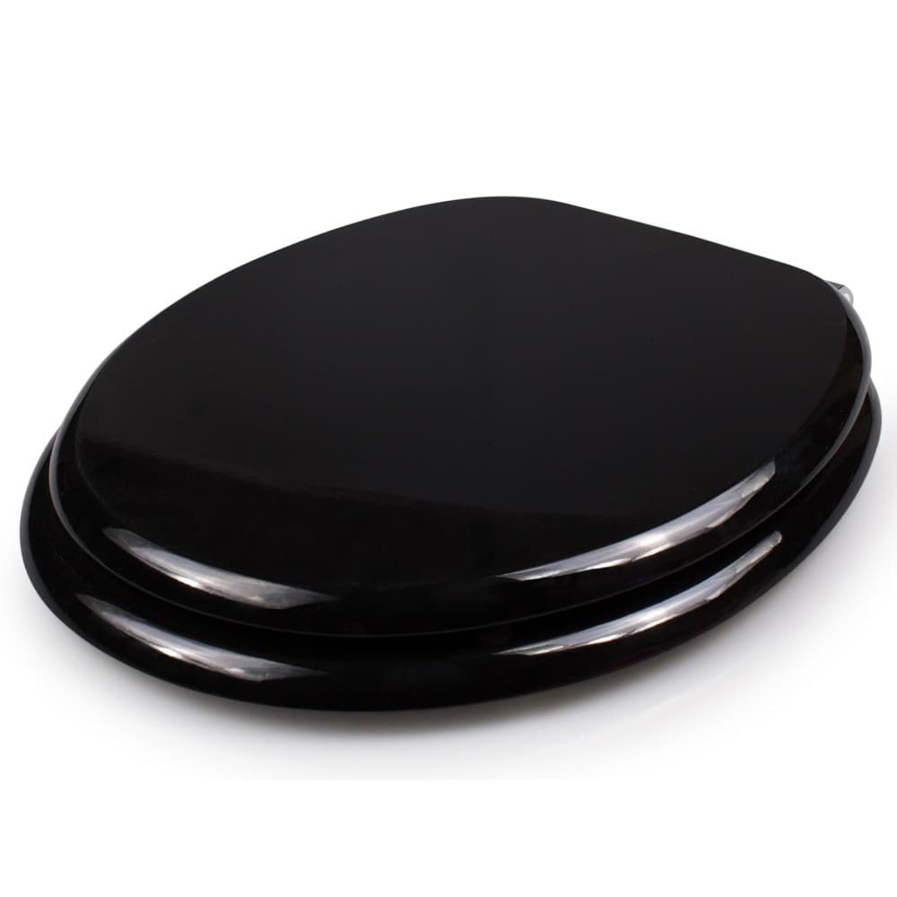 COPRIWATER COPRI WATER SEDILE WC BAGNO UNIVERSALE CERNIERE ACCIAIO NERO 52970A - 2