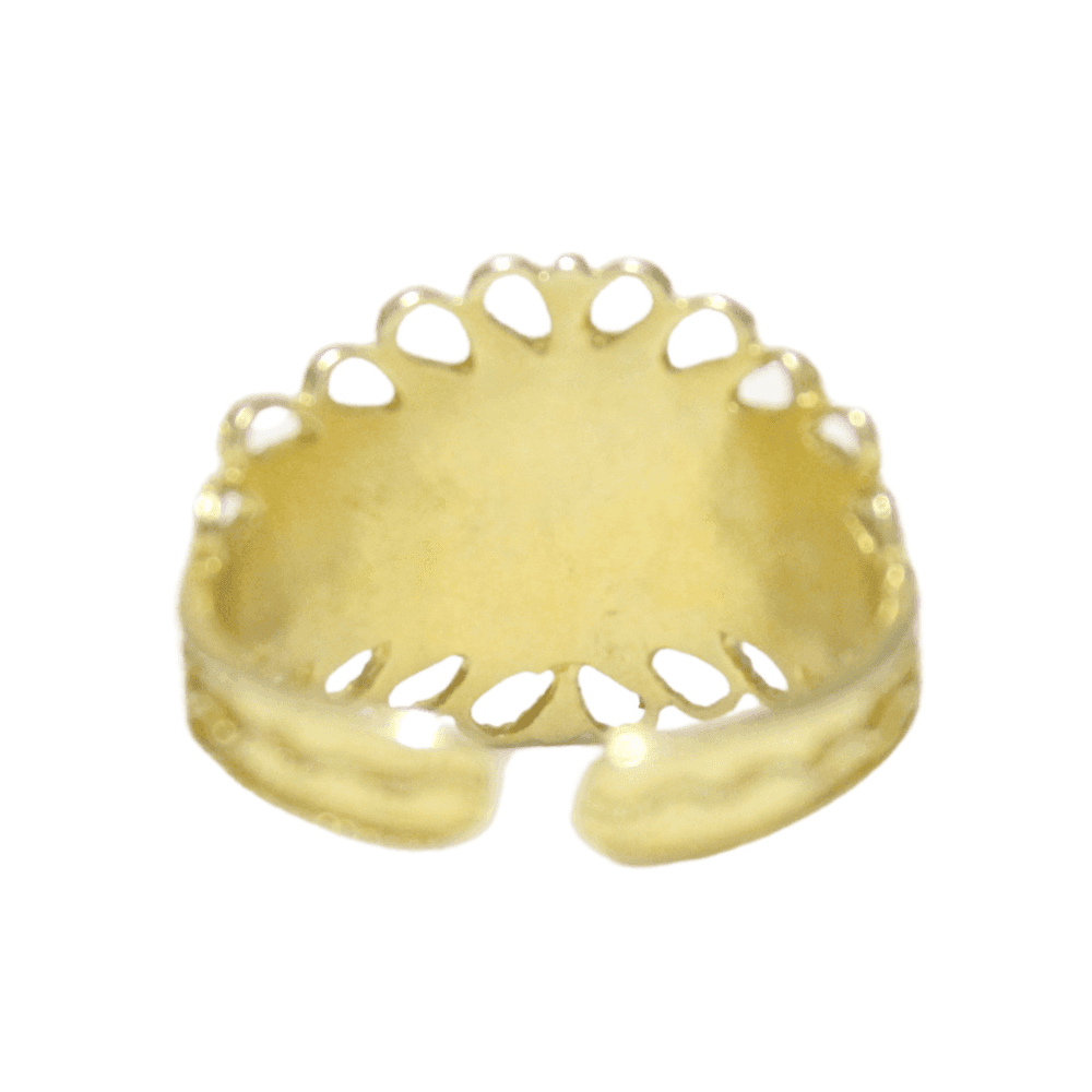 Fede Campidanese con Corallo Argento Dorato Regolabile - 4