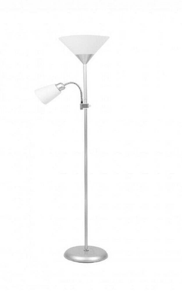 LAMPADA PIANTANA DA TERRA 180CM 2 BRACCI PARALUME LUCE ORIENTABILE CASA UFFICIO - 13