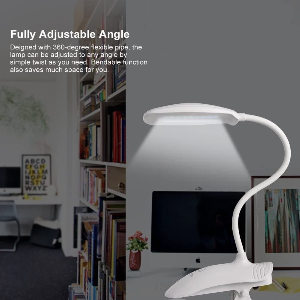 LAMPADA DA TAVOLO SCRIVANIA A LED LUCE RICARICABILE TOUCH SNODABILE CON PINZA - 4