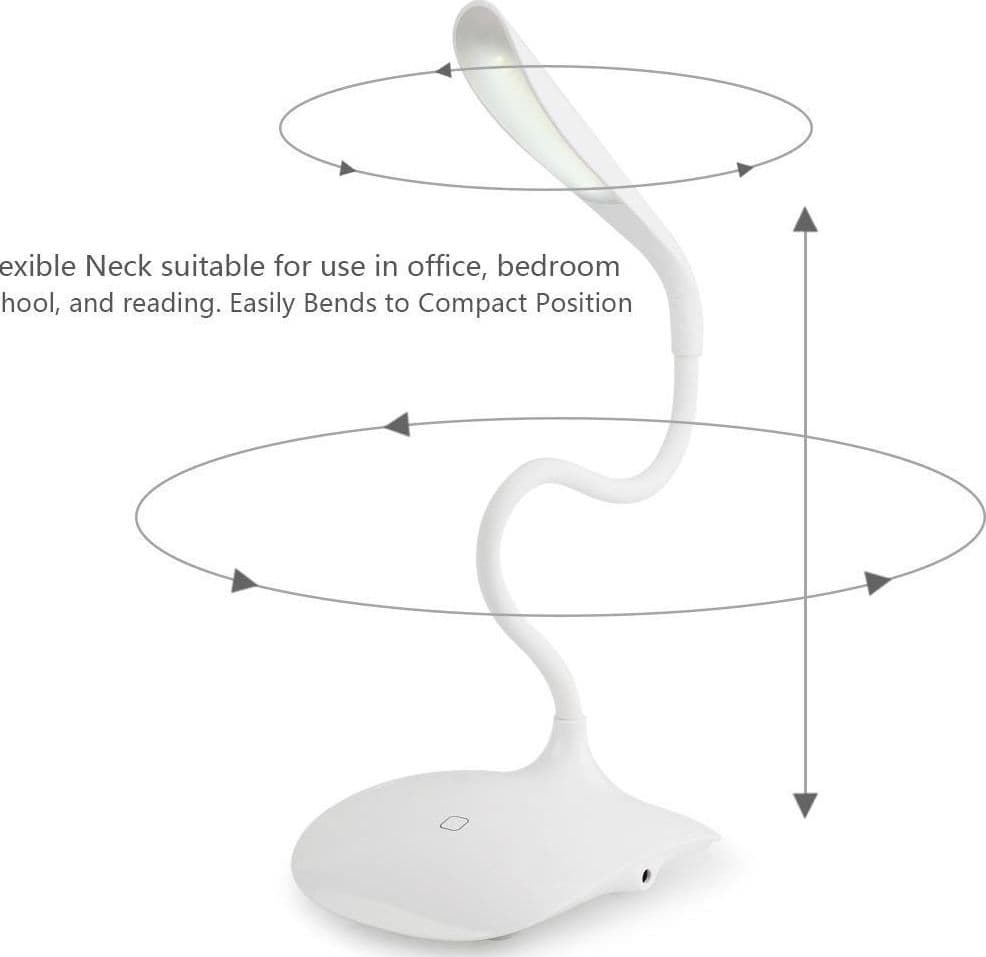 LAMPADA DA SCRIVANIA TOUCH 14 LED BIANCO LUCE REGOLABILE E COLLO ERGONOMICO - 2