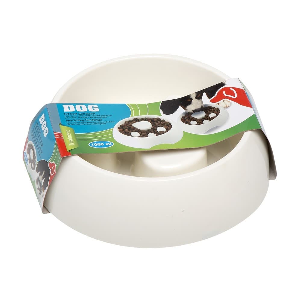 CIOTOLA PER CANI ALIMENTAZIONE LENTA 1000ML IN PLASTICA PER MANGIARE LENTAMENTE - 3