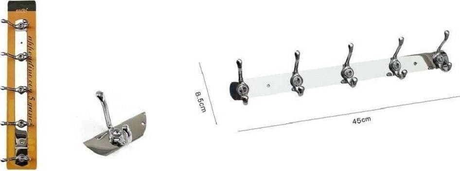APPENDINO APPENDI PORTA ASCIUGAMANI CON 5 GANCI DOPPIO BAGNO DIAMANTE 52174 - 3