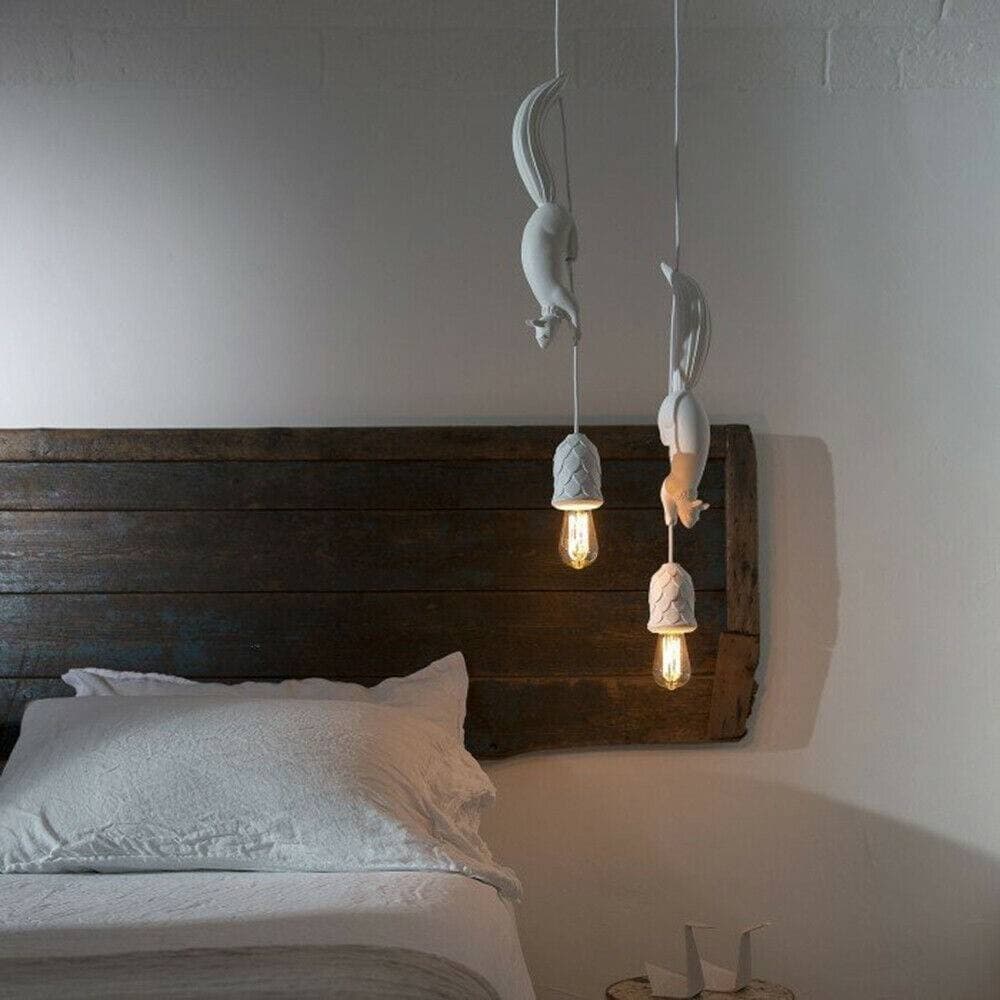 LAMPADARIO A FORMA DI SCOIATTOLO LAMPADA DECORATIVA SOSPENSIONE ATTACCO E27 A57 - 3