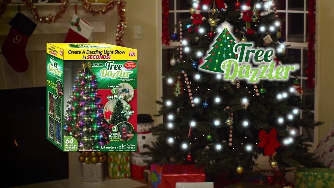 MANTELLO LUMINOSO ADDOBBI PER ALBERO DI NATALE 64 LAMPADINE LED CON TELECOMANDO - 2