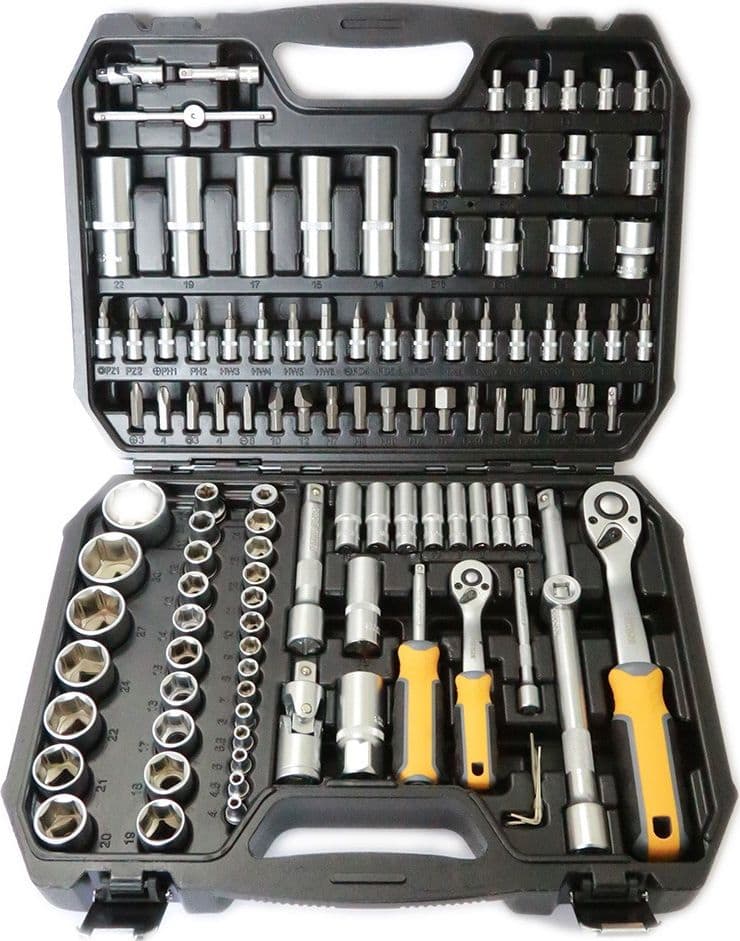 VALIGIA SET CHIAVI A BUSSOLA 110 PZ 1/2" 1/4" CHIAVI A CRICCHETTO REVERSIBILI - 2