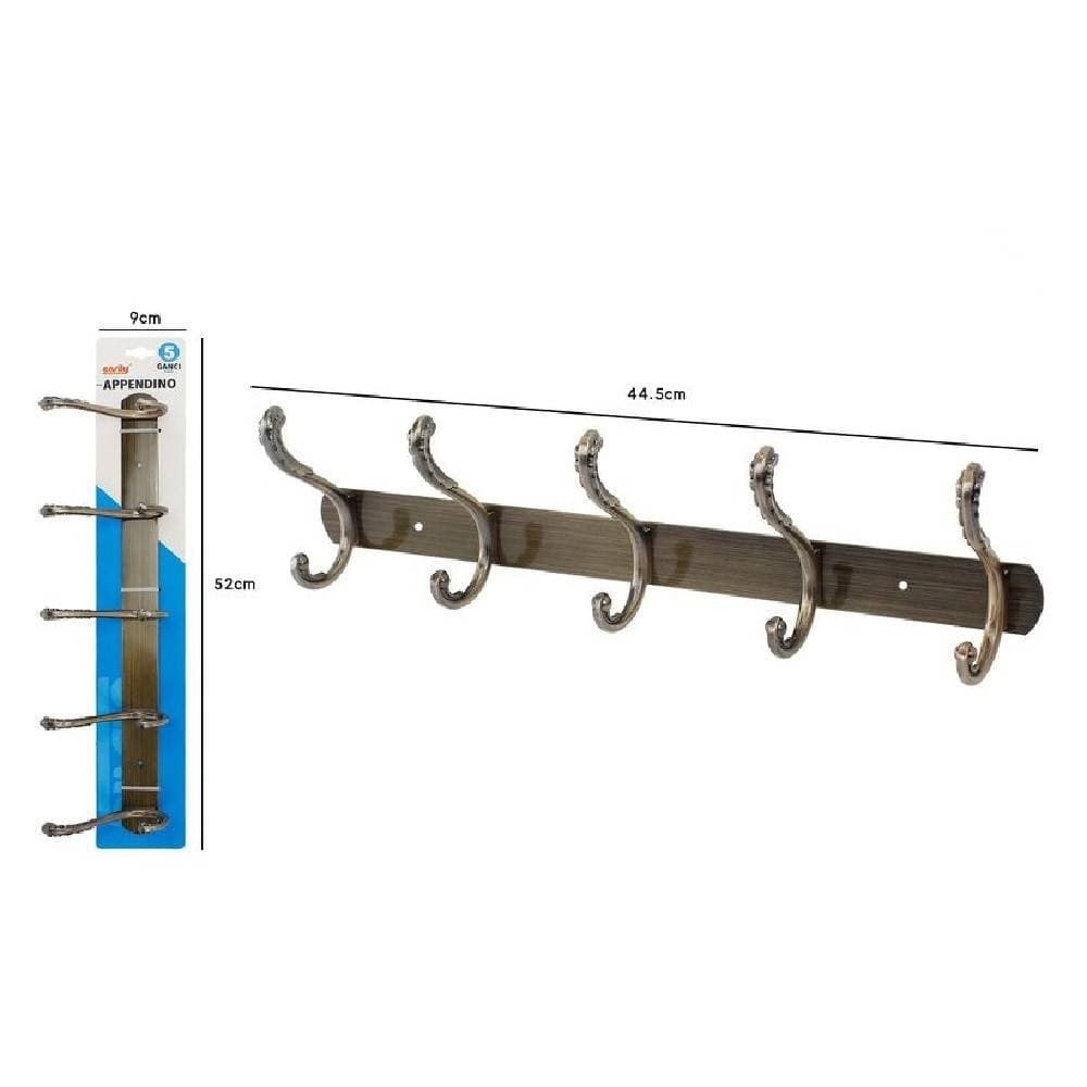 APPENDINO CON 5 GANCI FARFALLA PARETE MULTIUSO VITI APPENDI ABITI 44.5 CM 52185 - 2