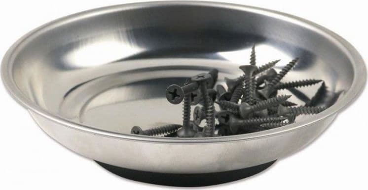 VASCHETTA VASSOIO PIATTO MAGNETICO PORTA MINUTERIE VITI E BULLONI TONDO 150 mm - 3