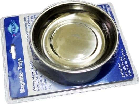 VASCHETTA VASSOIO PIATTO MAGNETICO PORTA MINUTERIE VITI E BULLONI TONDO 150 mm - 4