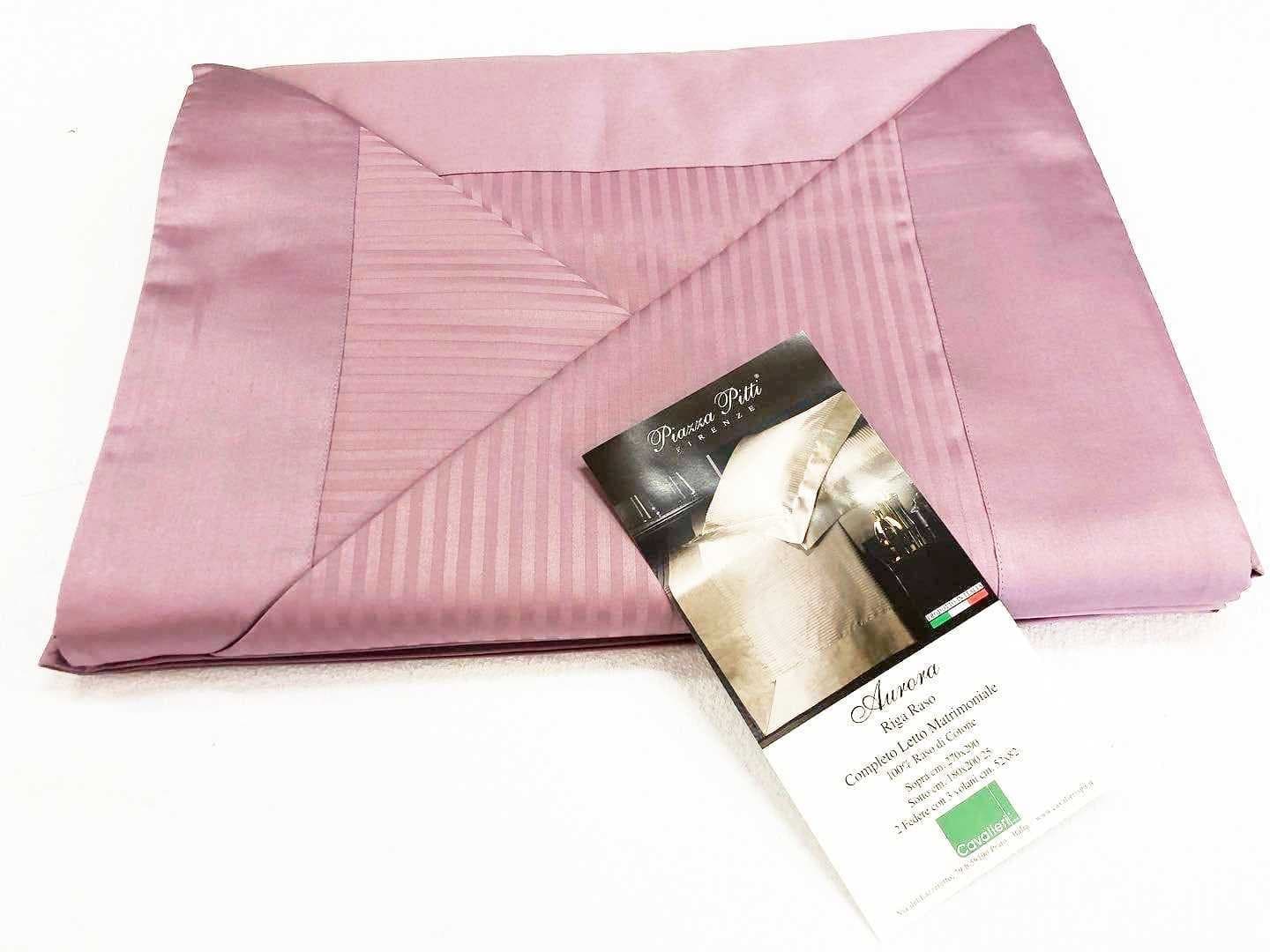 COMPLETO LENZUOLA MATRIMONIALE CAVALIERI PURO RASO DI COTONE LINEA AURORA - 28