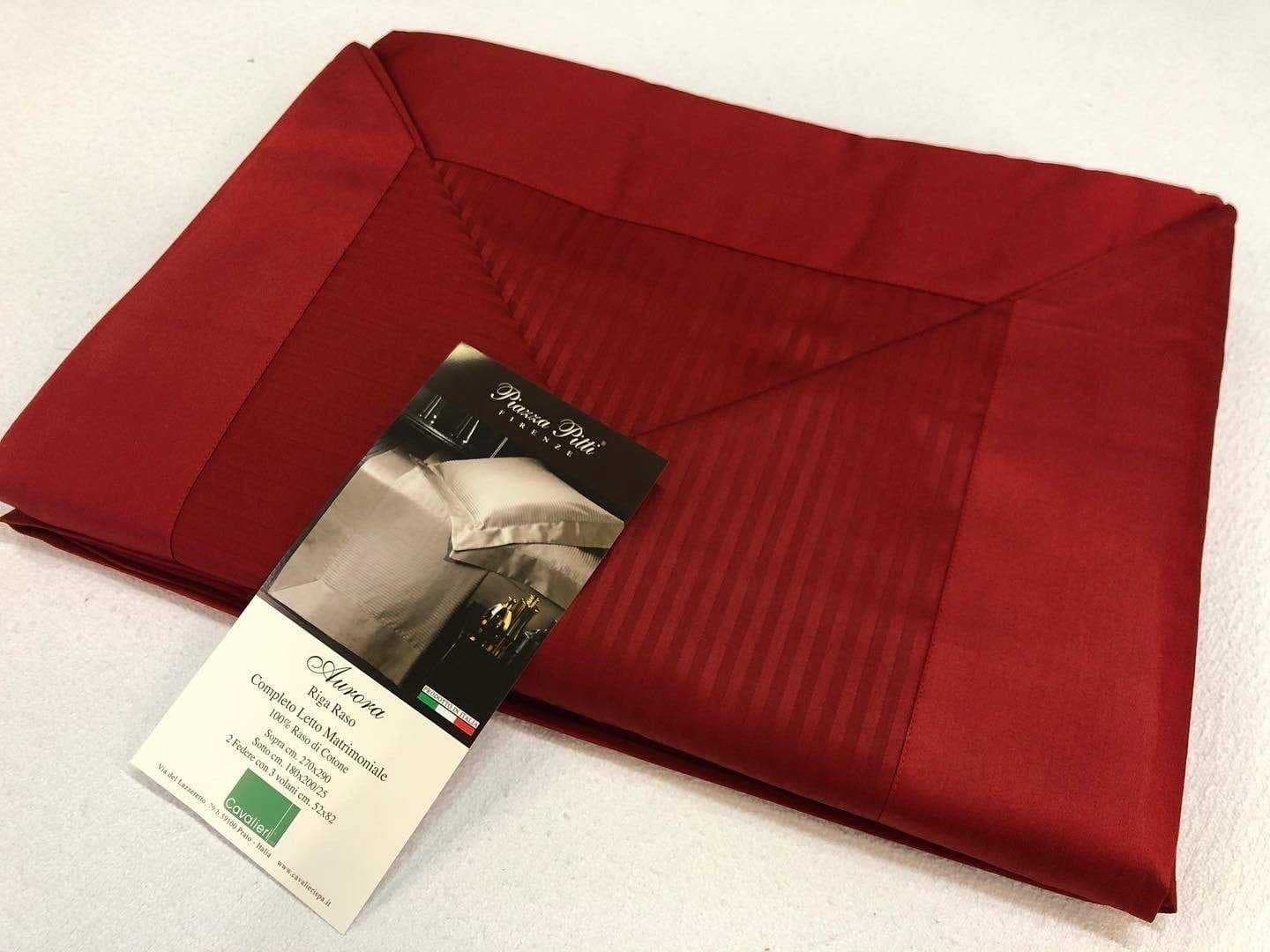 COMPLETO LENZUOLA MATRIMONIALE CAVALIERI PURO RASO DI COTONE LINEA AURORA - 25