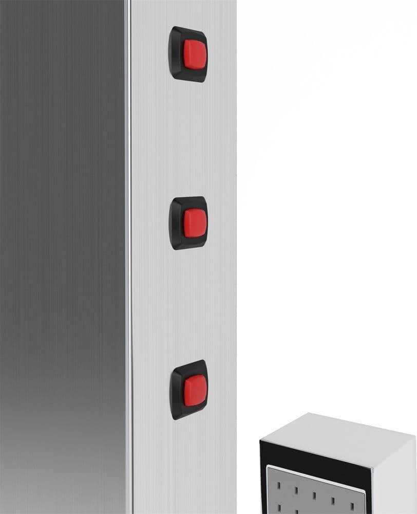 PANNELLO COLONNA DOCCIA CASCATA PIOGGIA UGELLI IDROMASSAGGIO SOFFIONE LUCI LED - 8