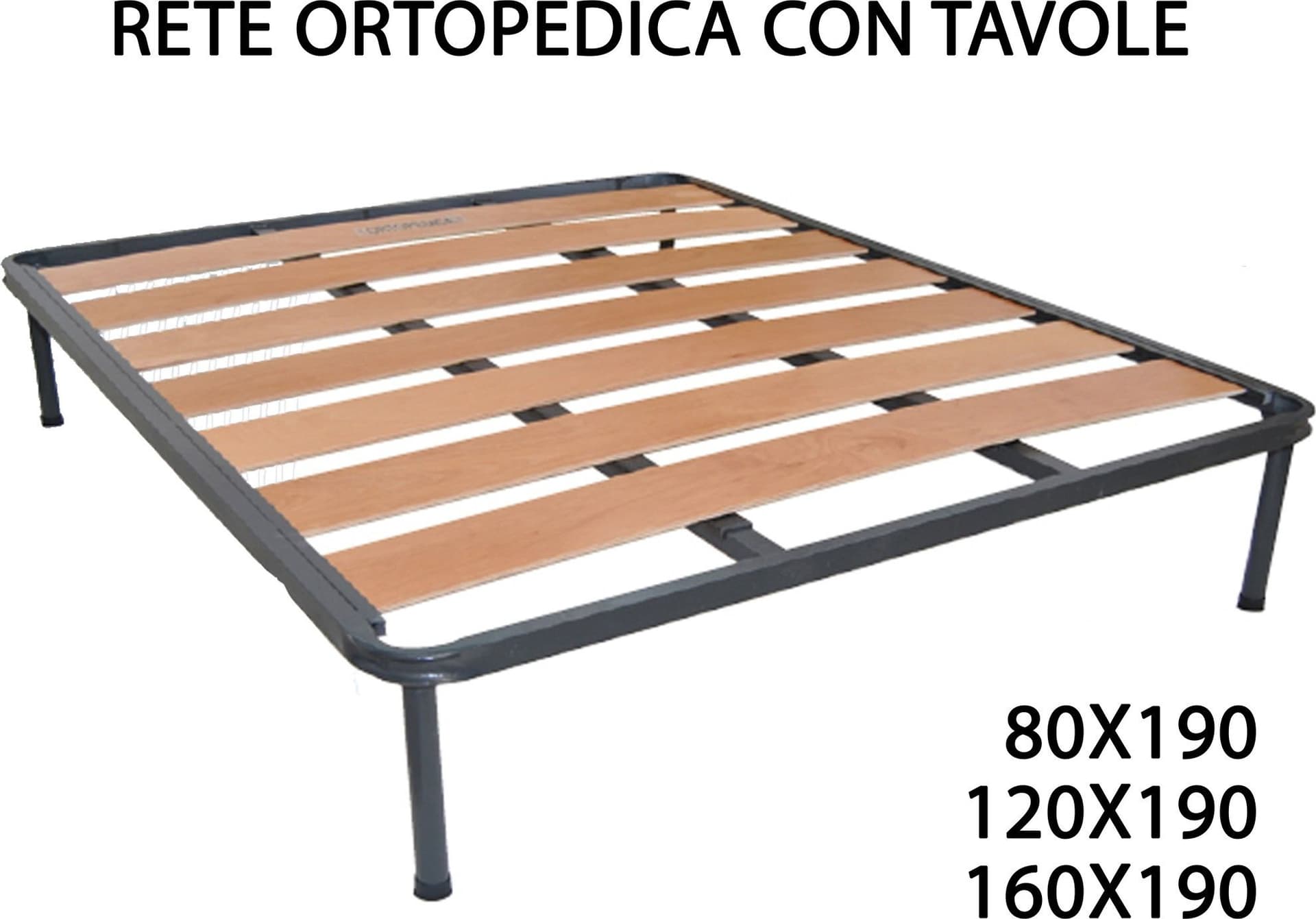 RETE RETI SUPER ORTOPEDICA ORTOPEDICHE CON 7 TAVOLE IN LEGNO STRUTTURA TUBOLARE – 80X190 – TrAdE Shop Traesio – letto