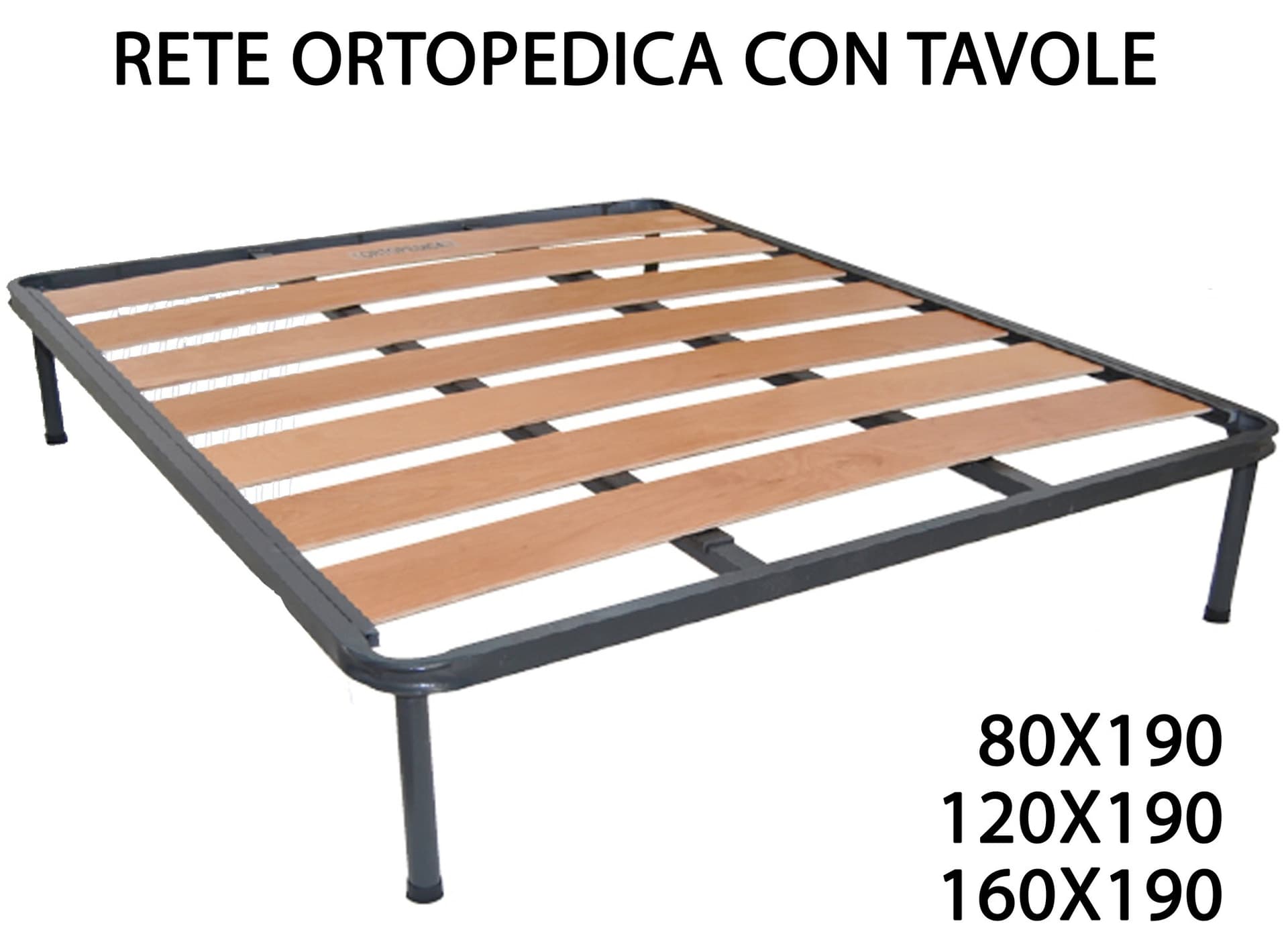 RETE RETI SUPER ORTOPEDICA ORTOPEDICHE CON 7 TAVOLE IN LEGNO STRUTTURA TUBOLARE - 2