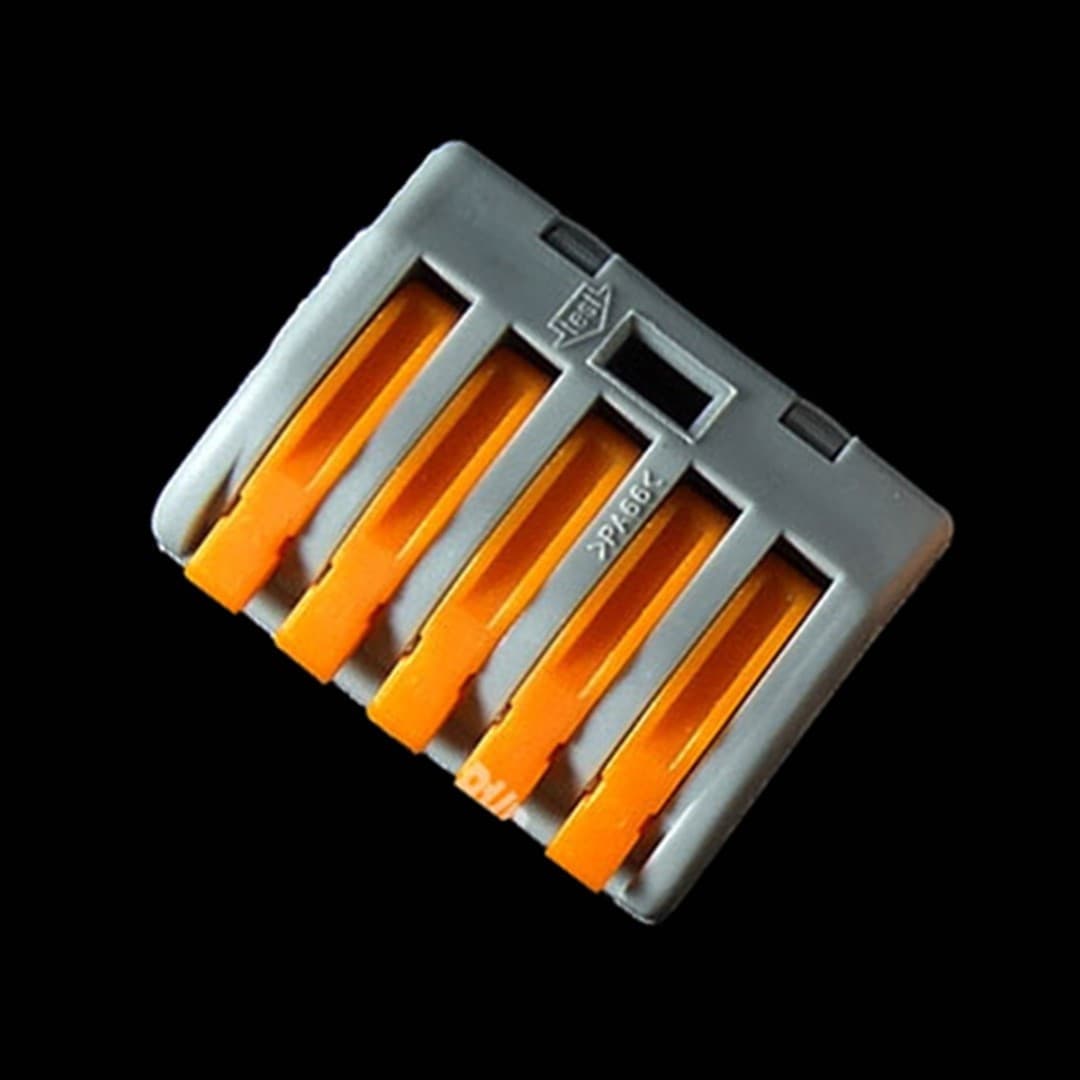4 CONNETTORE ELETTRICO CONDUTTORE MORSETTIERA TERMINALI A 5 CAVI FILI A LEVA 32A - 4