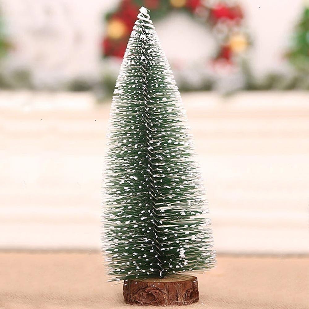 SET 4 ALBERELLI INNEVATI MINI ALBERO NATALE 31CM DECORAZIONI ADDOBBI NATALIZI - 2
