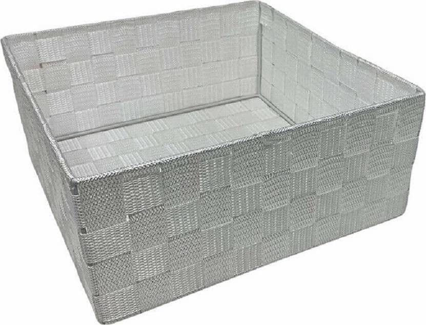 6PZ SCATOLA IN TESSUTO CONTENITORI ORGANIZER BAGNO ARMADIO CASSETTI BIANCO - 2