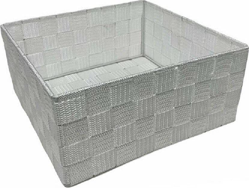 6PZ SCATOLA IN TESSUTO CONTENITORI ORGANIZER BAGNO ARMADIO CASSETTI BIANCO - 3