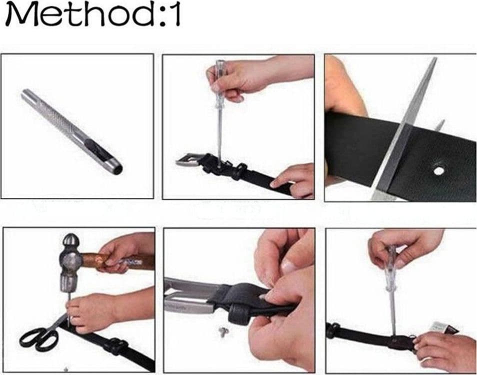 FUSTELLE IN ACCIAIO SET 5 PZ PER CUOIO LAMIERE STOFFA PLASTICA LEGNO PUNZONI - 5