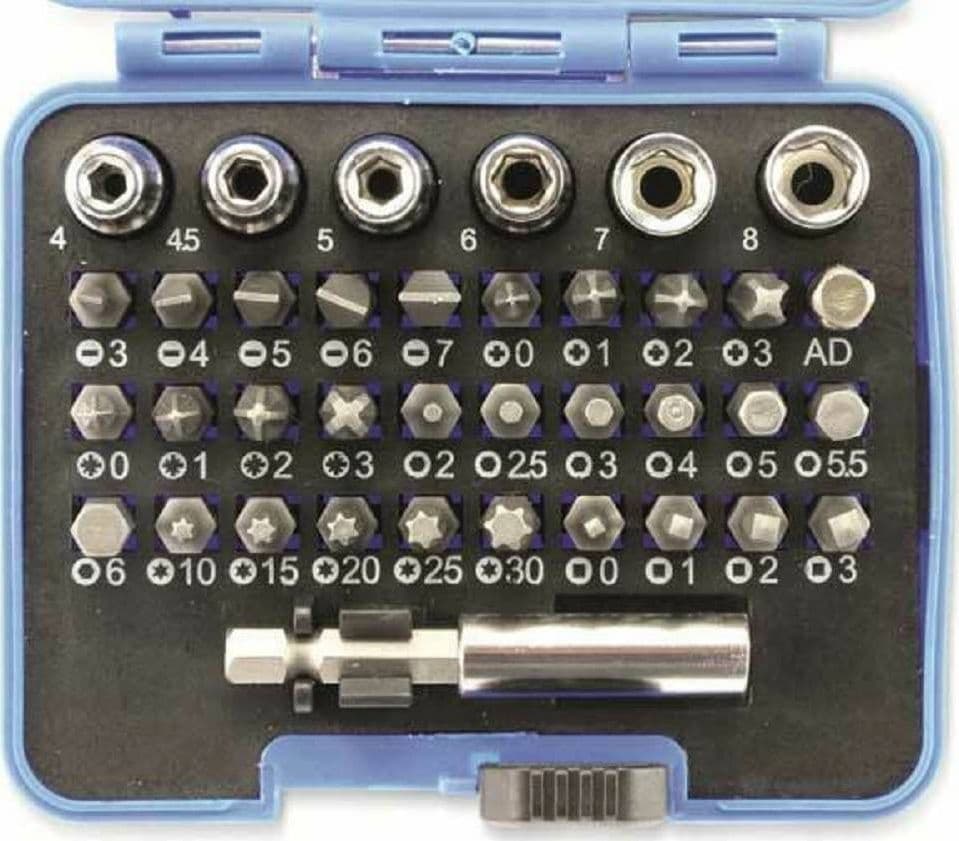 KIT 36 INSERTI PER TRAPANO AVVITATORE + ADATTATORE PUNTE TAGLIO TORX ESAGONALI - 3