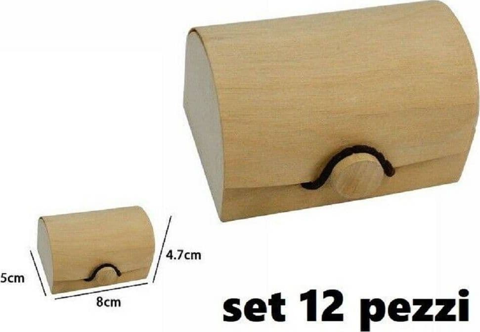 SET 12 SCATOLE BOX ASTUCCIO IN LEGNO DECOUPAGE PORTAGIOIE COFANETTO 53488A