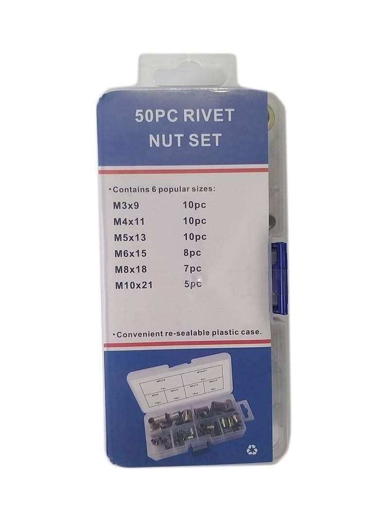 SET 50 PZ RIVETTI BORCHIE FILETTATI PER RIVETTATRICE IN RAME M3 M4 M5 M6 M8 M10 - 2