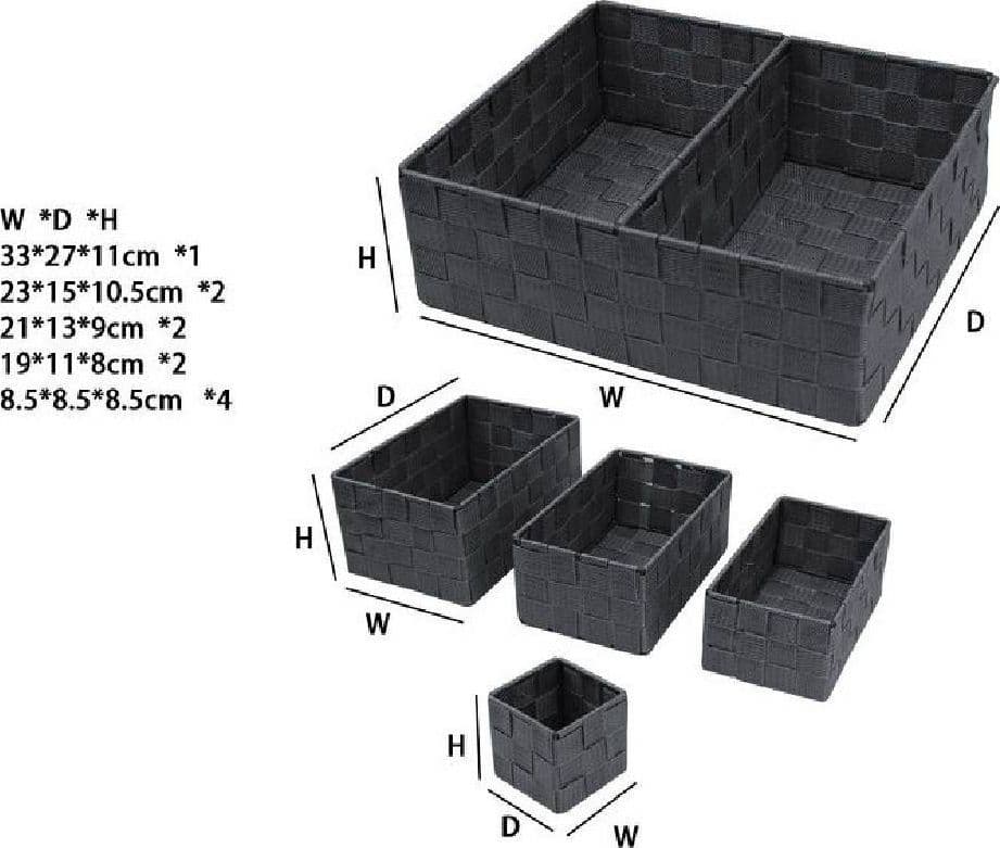 SCATOLE IN TESSUTO PORTAOGGETTI ORGANIZER PER BAGNO ARMADI SCAFFALI 79154 GRIGIO - 2