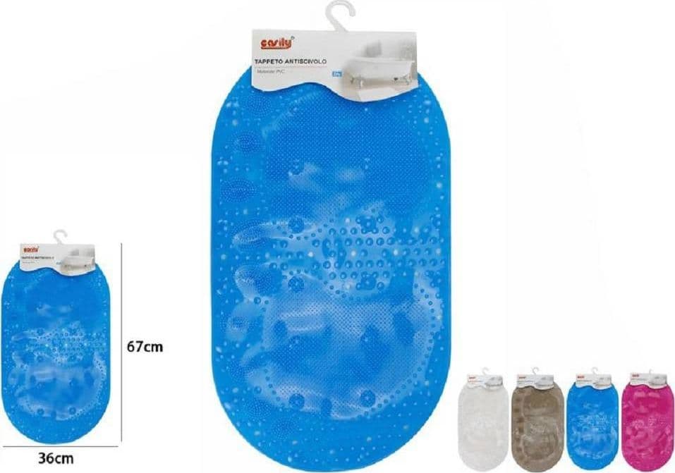 TAPPETO TAPPETINO PVC CON IMPRONTE ANTISCIVOLO VASCA BAGNO DOCCIA 67X36 CM 59630 - 2