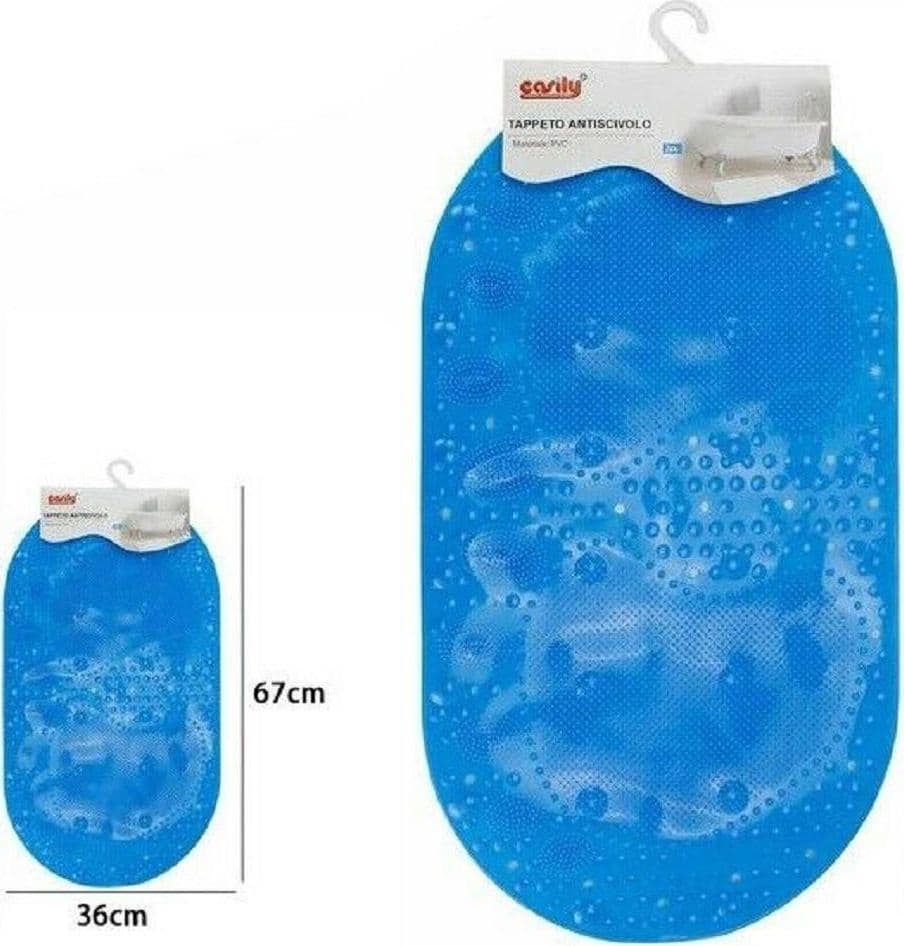 TAPPETO TAPPETINO PVC CON IMPRONTE ANTISCIVOLO VASCA BAGNO DOCCIA 67X36 CM 59630 - 3