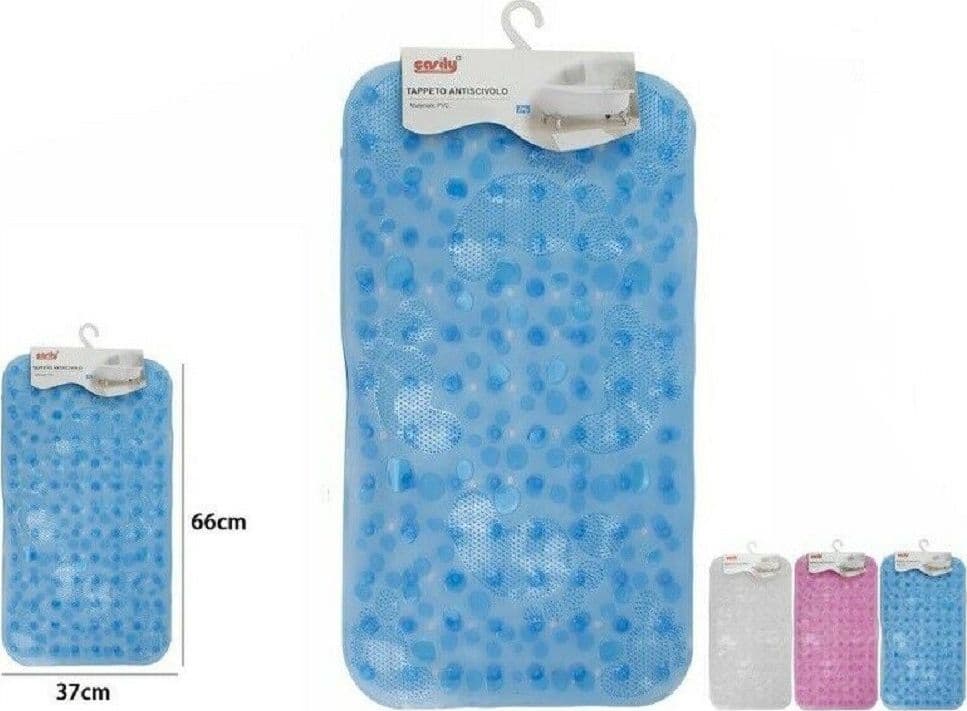 TAPPETO TAPPETINO PVC ANTISCIVOLO VASCA BAGNO DOCCIA 66X37CM 59629 SASSI IMPRONTE - 2