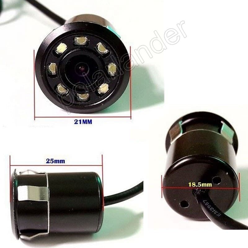 RETROCAMERA TELECAMERA RETROMARCIA ANGOLO 170° CON 8 LED A MOLLA MINI A COLORI - 9