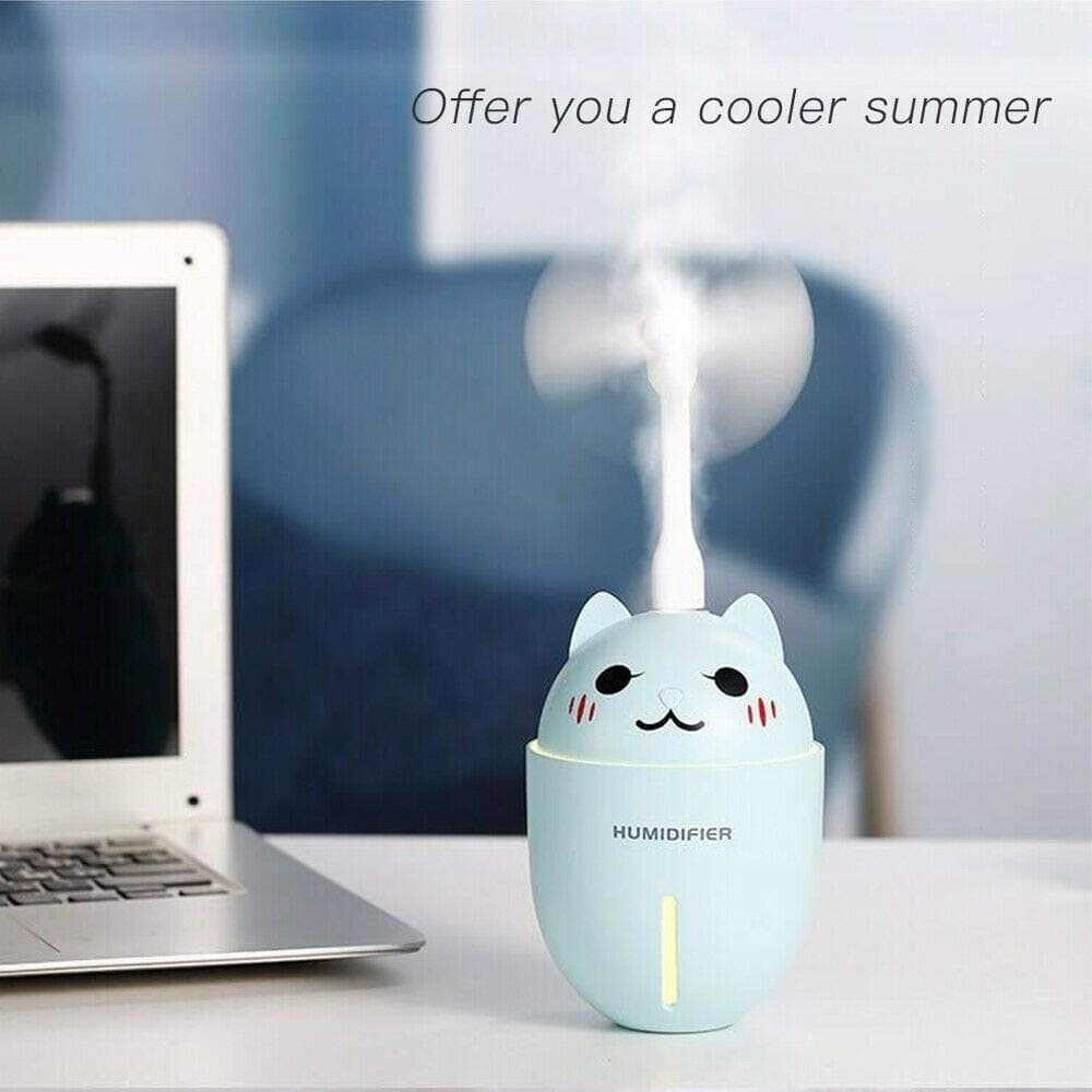 UMIDIFICATORE USB 3IN1 ULTRASUONI MICETTO GATTO 320ML AROMATERAPIA DIFFUSORE - 3