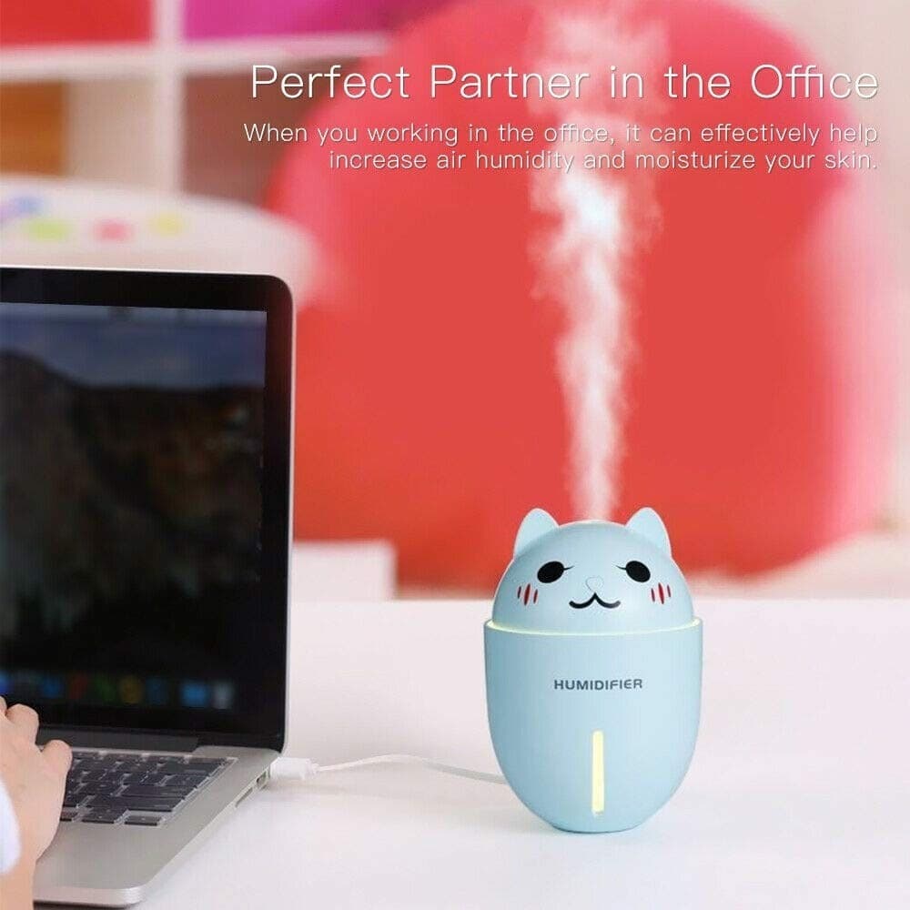 UMIDIFICATORE USB 3IN1 ULTRASUONI MICETTO GATTO 320ML AROMATERAPIA DIFFUSORE - 4