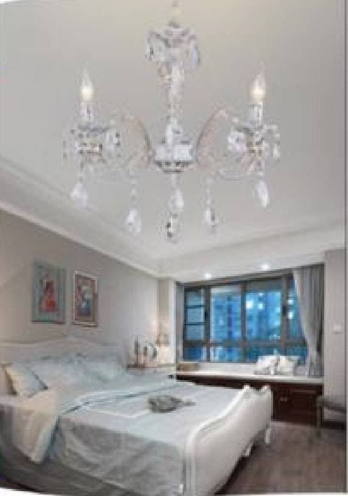 LAMPADARIO SOFFITTO CLASSICO 3 BRACCI ATTACCO E14 VETRO EFFETTO CRISTALLO A01-3 - 2
